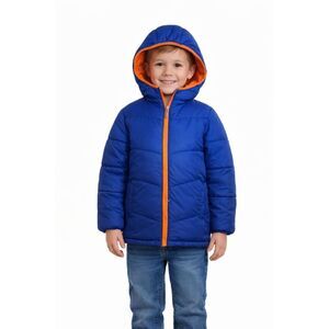 Jacket Coat Cozy Puffer Winter Hooded Ombre Blue Orange Youth 7 BOYS KIDS